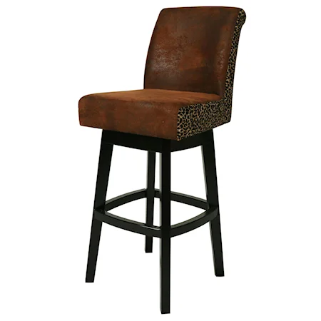 Lake Village 26" Swivel Barstool in Wrangler with Leopard